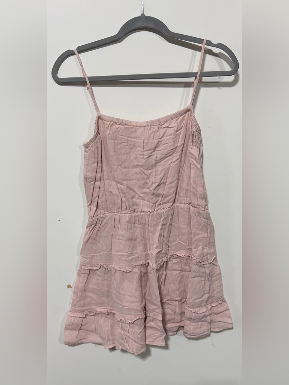 Express Blush Pink Tiered Spaghetti Strap Dress